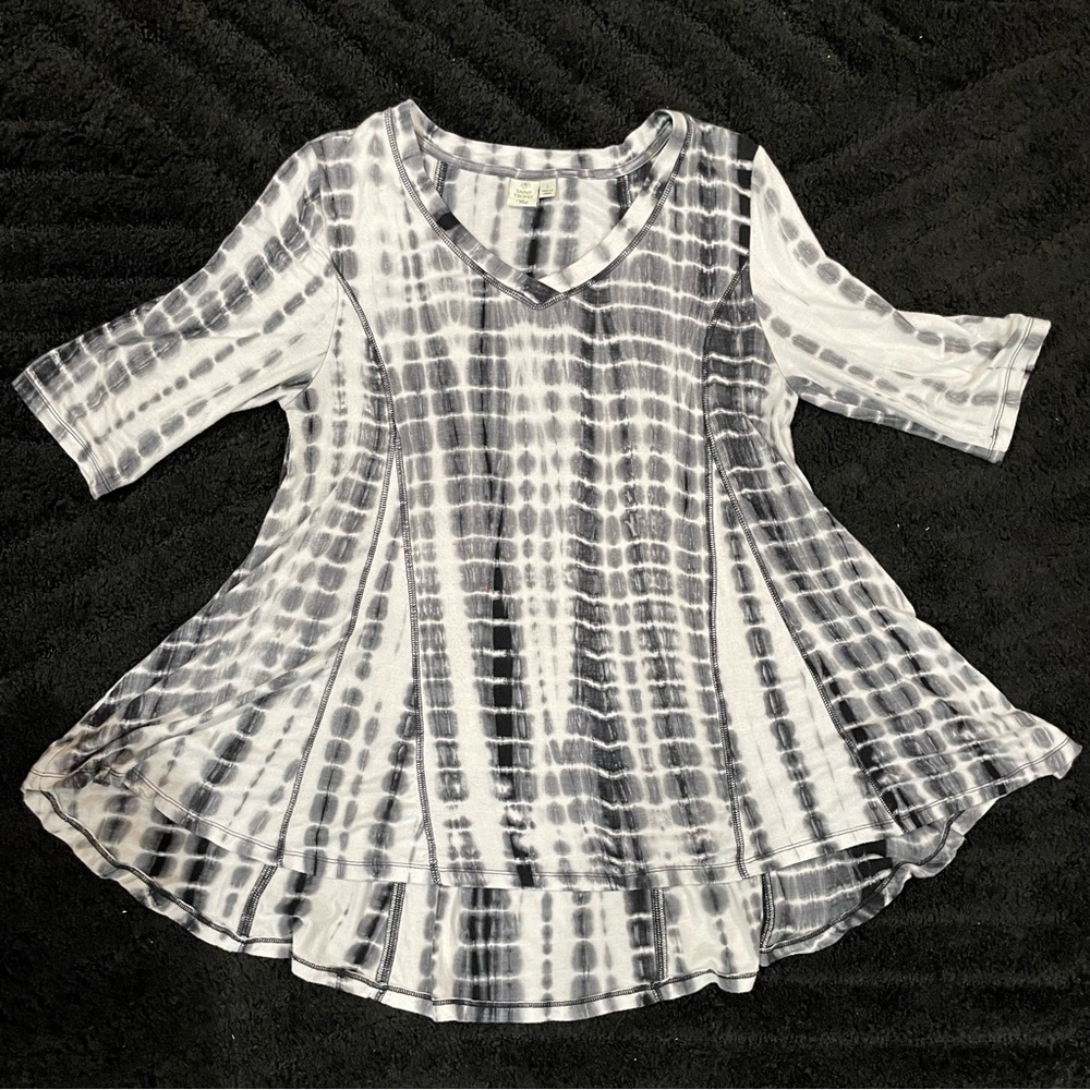 Saint Tropez West Black and White Tie Dye Size Large